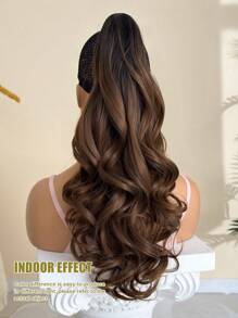 Ombre Color Claw Ponytail Extension Hair 22 Inch Long Natural Wave Heat Resistant Fiber Synthetic Ponytail Hairpiece For Women Daily Used