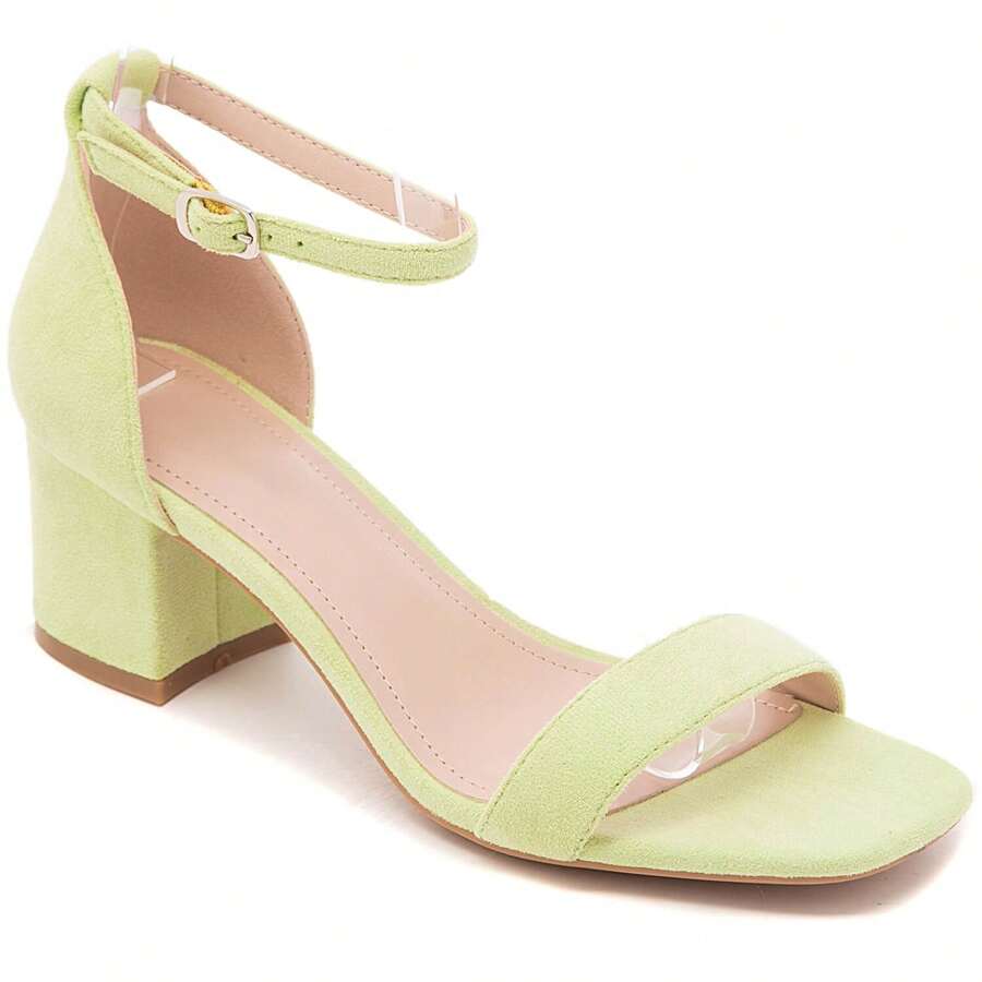 Summer Casual Versatile Minimalist High Heel Sandals - Yellow - View 1