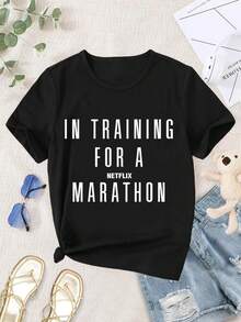 Women's In-Training Workout Tees Gym Shirts Fitness Tops Athletic Apparel - Black - View 1