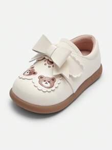 Balabala Baby Girls' Anti-Slip Shoes, Cute Teddy Bear Spring/Fall Design - Beige - View 1