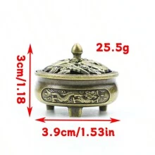 1 件古铜色复古风格龙凤浮雕香炉，家居装饰 - 龍鳳香爐 - 查看 2