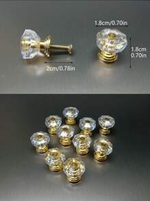 10 Pièces Mini Poignées De Tirage De Porte Acrylique Pour Boîte À Bijoux, Boutons De Tiroir De Commode En Cristal Transparent (1,8 Cm, Pas Adapté Pour Les Armoires)