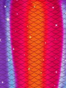 Young Girl Mermaid Tail One-Piece Swimsuit - Purple - View 8