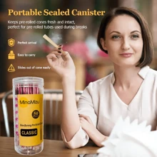 MINAMIZU 100/50 件天然预卷锥形卷烟纸 - 特大号超薄慢燃锥形烟斗，带烟嘴/烟管 - 喇叭管卷烟纸，适用于节日/情人节礼物和吸烟配件、父亲节礼物、万圣节礼物、圣诞节礼物 - 彩色 - 查看 5