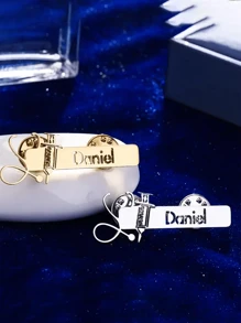 Custom Elegant Nurse & Doctor Name Badge Brooch Stainless Steel With Chic Syringe & Stethoscope Design For International Nurses Day & Nurse Accessories For Work Jewelry Gifts - As Shown - View 5