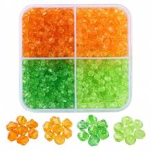 约 1200 件 4 色透明亚克力珠、双锥珠，适用于手链 DIY 珠宝制作