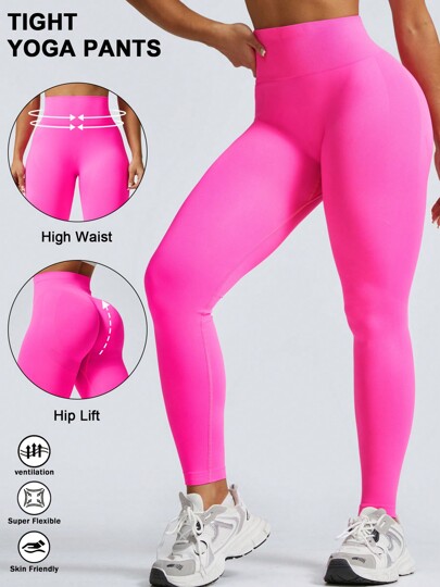 Summer Workout Women's Fashion Butt Lifting Tapered Pants, Elastic Ribbed Hiking Sports Leggings