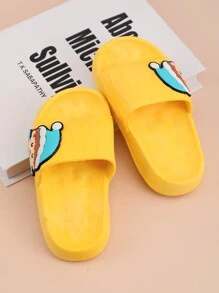 儿童拖鞋夏季男童女童室内浴室淋浴软底防滑卡通拖鞋幼儿大童沙滩凉鞋户外运动旅游度假街头时尚圣诞风格家庭配套拖鞋 - 黃色 - 查看 3