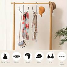 1 Piece Durable Stainless Steel Hat Rack - Multifunctional Hanging Hat Storage Rack, Space-Saving Design, Can Hold 20+ Baseball Caps, Easy To Install, Suitable For Wardrobe And Door - 黑色 - 查看 9