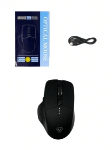 Ratón inalámbrico recargable, larga duración de la batería, compatible con computadoras de escritorio y portátiles, muy atractivo para la oficina y el juego - Negro - Ver 4