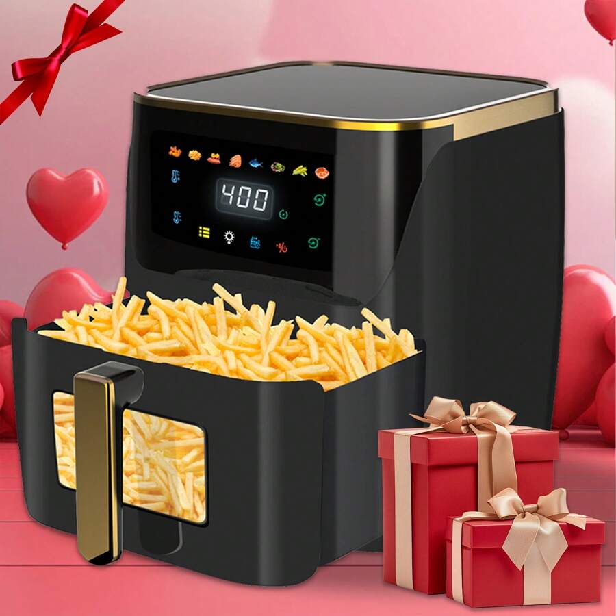 8.5 QT Air Fryer, 8-In-1 Air Fryer Oven With Digital Touch Screen, Visual Window, 1750W, Dishwasher-Safe & Nonstick, Fit For 1-3 People - 黑色 - 查看 1