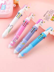 1 pieza Bolígrafo multicolor y multifunción lindo, 10 colores en 1 - Estilo de influencer de redes sociales