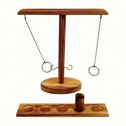 1pc Wooden Ring Toss Game, Festival Party Drinking Game Prop