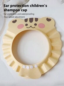 Yellow Baby & Toddler Ear Protection Shower Cap With Adjustable Strap, Cartoon Tiger Waterproof Bathing Cap For Kids - Yellow Tiger - View 4