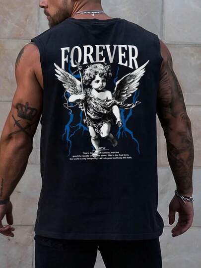 Men's Solid Color Round Neck Casual Loose Tank Top