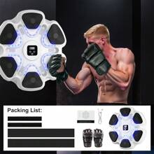 Music Boxing Machine With Boxing Gloves, Boxing Wall Mount Machine For Adult Smart Boxing Traineing Machine , Boxing Workout Equipment Target For Home, Office, Gym - White - View 6
