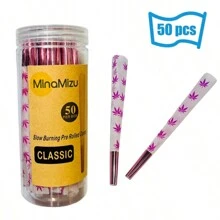 MINAMIZU 100/50 件天然预卷锥形卷烟纸 - 特大号超薄慢燃锥形烟斗，带烟嘴/烟管 - 喇叭管卷烟纸，适用于节日/情人节礼物和吸烟配件、父亲节礼物、万圣节礼物、圣诞节礼物 - 彩色 - 查看 1