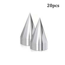 20 Pcs Colorful Birthday Party Hats Party Cone Hats Metallic Foil Cone Hats Birthday Paper Hats (5 Colors) - Multicolor - View 12