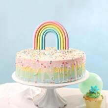 Regenbogenkuchen-Topper, dreidimensionales Wolken-Regenbogen-Design Kuchenstecker für Party, Geburtstag, Hochzeitstorte Dekorationen und Zubehör Regenbogenkuchen-Topper