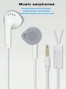 Auriculares con cable de 3.5 mm, auriculares in-ear con graves estéreo, micrófono para llamadas y música, equipo de audio electrónico