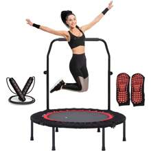 Trampolín de Fitness Portátil, Trampolín Profesional Fitness de 40 Pulgadas, con Mango Ajustable, Capacidad de 200Kg - 1 - Ver 1