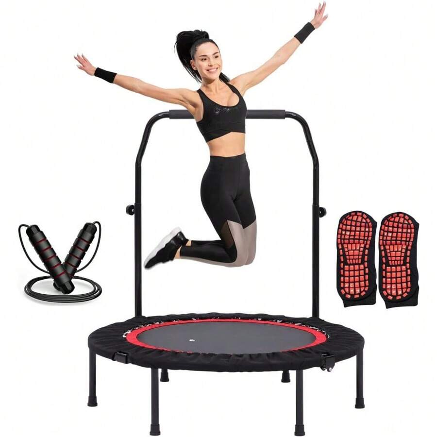 Trampolín de Fitness Portátil, Trampolín Profesional Fitness de 40 Pulgadas, con Mango Ajustable, Capacidad de 200Kg - 1 - Ver 1