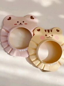 Yellow Baby & Toddler Ear Protection Shower Cap With Adjustable Strap, Cartoon Tiger Waterproof Bathing Cap For Kids - Yellow Tiger - View 3