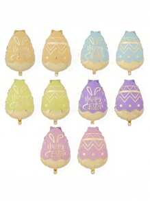 10 个复活节圆球气球用于派对装饰、室内氛围背景装饰、摄影道具 - 彩色 - 查看 1