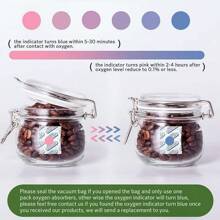 20 Packs 2500CC  Oxygen Absorbers (One Pack Individually Vacuum Sealed, 20x Pack Of 1), Oxygen Absorbers For Long Term Food Storage With Oxygen Indicator, For Mylar Bags, Mason Jars