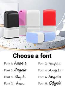 1pc Custom Name Signature Stamp , Back To School Supplies ,Name Stamps Personalized, DIY Customized Self Inking Name Stamp, Stamps For Signing Name, Name Stamp For Clothing Waterproof,Office & School Supplies,Xmas Decoration,Solid Color Name Stamp