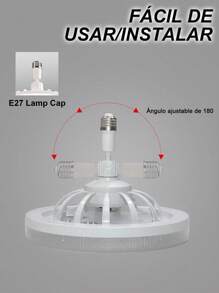 Portable LED Ceiling Fan Lamp, Home Energy-Saving Integrated Fan Light, Three-Color Light Fan With Smart Remote Control, Ceiling Fan Light, Remote Control, Modern Fan Light, Suitable For Living Room, Dining Room, Bedroom, Office - White - View 5