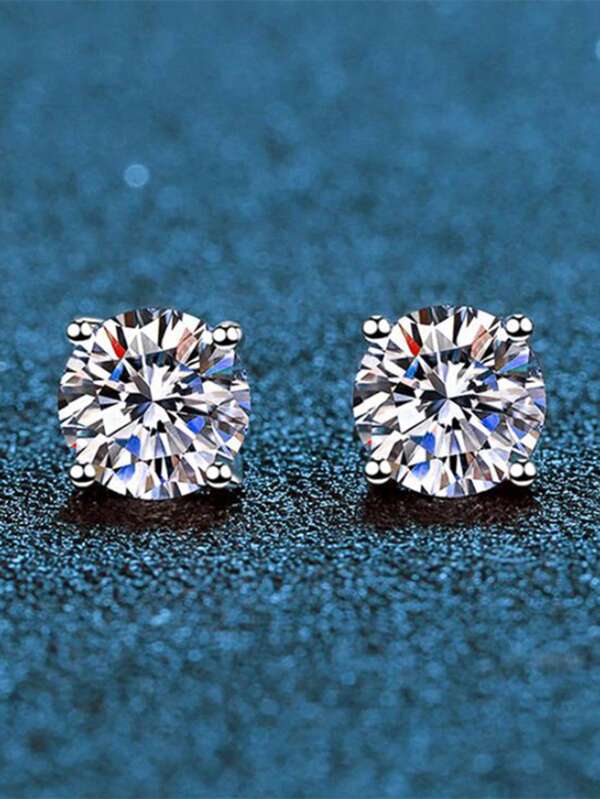 1 Paar Mode 925 Sterling Silber Kubikzirkonia Ohrringe Ohrstecker Hochzeits Jahrestags Schmuck für Frauen Weihnachtsgeschenk Edler Schmuck