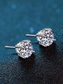 1 Paar Mode 925 Sterling Silber Kubikzirkonia Ohrringe Ohrstecker Hochzeits Jahrestags Schmuck für Frauen Weihnachtsgeschenk Edler Schmuck