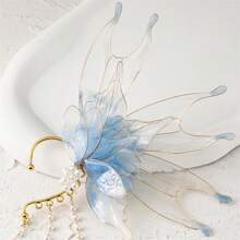 Women Fairy Ear Cuffs Beautiful Clip-On Mermaid Earrings Fashion Ear Cuffs Cosplay Accessories - Màu xanh lam - Xem 5