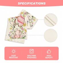 1pc Easter Bunny & Egg Table Runner, Seasonal Spring Kitchen/Dining Table Decor, Home Party Decoration, 13x72 Inches