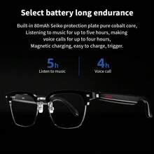 SIMSONLAB Gafas inteligentes de moda, audio inalámbrico con altavoces HD, control por voz para asistente virtual, emparejamiento fácil con un solo botón, patas con función espejo, control remoto para fotografía, sonido estéreo, sensación cómoda de uso, gafas de sol unisex, gafas inteligentes con micrófono, gafas de sol deportivas perfectas para conducir, pescar y excursiones de verano, productos electrónicos de gafas Bluetooth, exquisito regalo de fin de año