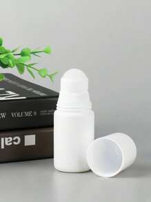 5个50毫升可重复灌装塑料滚珠瓶，防漏，可重复使用，适用于自制除臭剂，也适用于精油、香水油，旅行装喷雾瓶 - 白色 - 查看 2