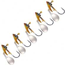 HENGJIA 5PCS/Pack Jig Head 7g 10g 15g Fishing Lures Sinking Rotating Sequin Metal Spoons Fishing Hooks Jigging Jigs Fishhook Baits Tackle - Multicolor - View 5