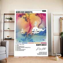 Framed Sedtrans Music Poster  Poster West KIDS SEE GHOSTS Album Cover Canvas Poster Bedroom Decor Landscape Office Room Decor Gift - 裱框 - 查看 1