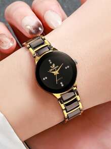 2pcs/Set Classic Fashion Couple Minimalist Scale Dial Quartz Wristwatch, Elegant Design