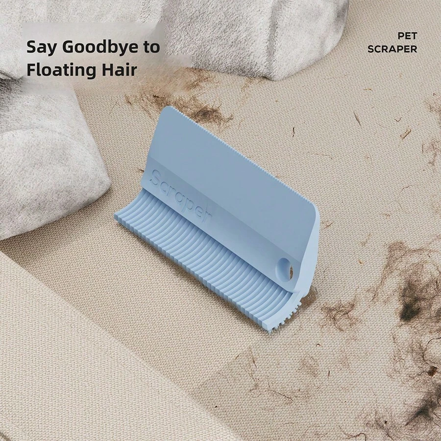 1pc Pet Soft Rubber Deshedding Brush, Cat Dog Hair Remover Grooming Tool, Portable Fur Cleaner - Multicolor - View 1