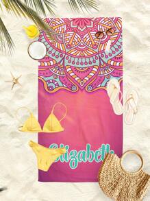 Personalized Bohemian Style Beach Towel, Mandala Patterned Beach Blanket With Name/Letter, Absorbent Beach Towel Suitable For Women, Girls, Children, Boys, Men, Adults,Multi-Functional,Durable,Anti-Mold,Ornamental,Reusable,Exquisite,Stylish,High-Quality,Colorful,Modern,Cute,Comfortable,Custom,Personalized,Unique,Ideal Gifts For Him,Ideal Gifts For Her,Boyfriend,Dad,Girlfriend,Mom,Family,Friends,Tea Room,Home,Garden,Office,For Anniversaries,For Valentine's Day,For Mother's Day,For Birthdays,For Father's Day,For Graduation,For Weddings,For Housewarming,Customized Beach Towels - Multicolor - View 25