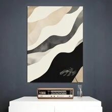Póster de lienzo enmarcado de 1 pieza, pinturas en lienzo de arte de pared de galería neutra minimalista abstracta moderna, regalo ideal para dormitorio, sala de estar, pasillo, arte de pared, decoración de pared, decoración, decoración de habitación