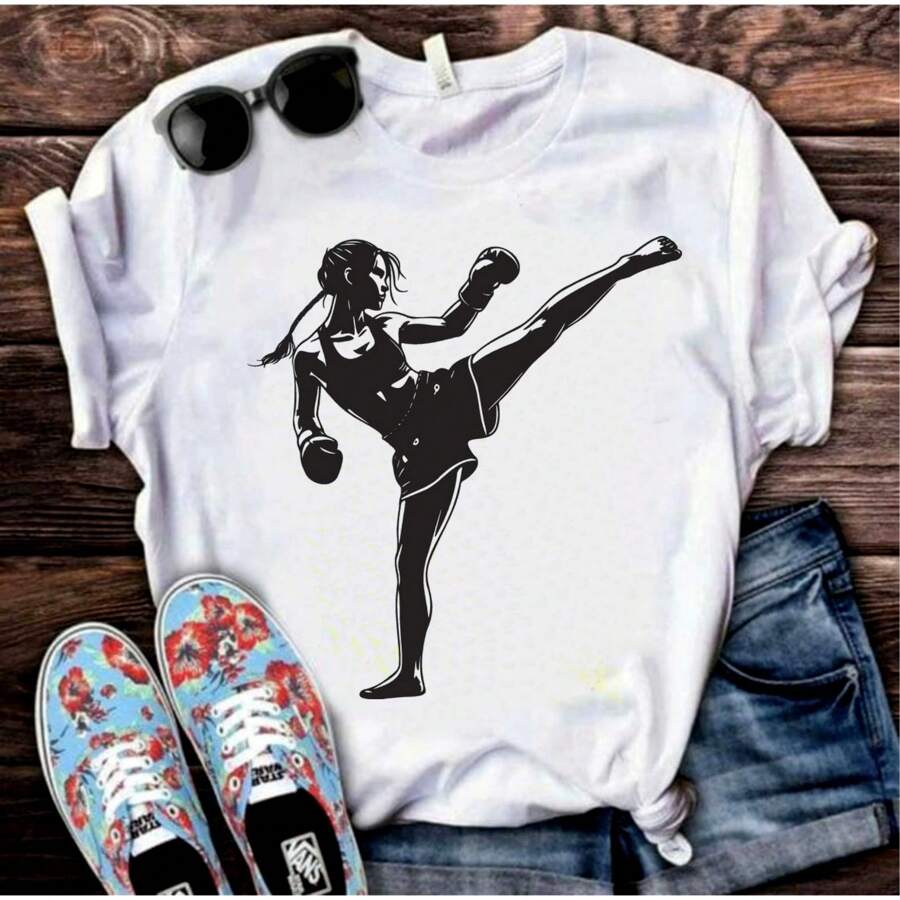 Fight Shirt T-Shirt Blouse CA927 - 白色 - 查看 1