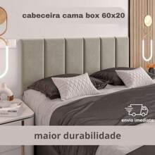Headboard For Double Bed 60x20 Upholstered Modular Kit 7 Pieces Double-Sided Fixation - Beis - Ver 1