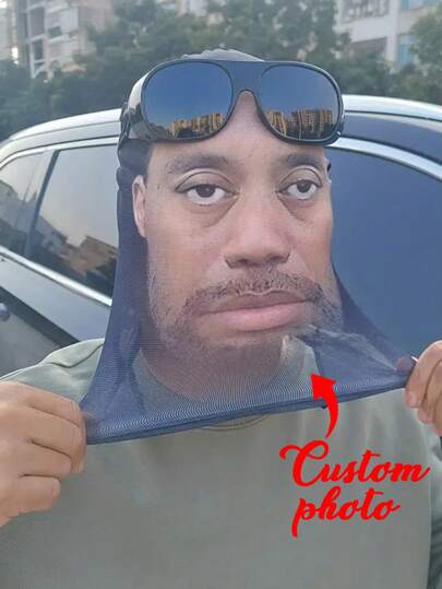 1pc Customized Full Face Protection Helmet, Unisex, Fits All, Made Of Polyester Fiber And Super Elastic Fiber Blended Knitted Fabric, Washable, Unique Personalized Fashion Accessory, Stylish Design. Outdoor Headwear, Clothing Prop