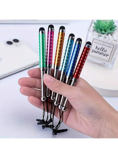 2pcs/5pcs Pack Of Gypsophila Retractable Three-Section Touch Stylus Pen Compatible With Apple Android Mobile Tablet Capacitive Pen Universal Touch Screen Pen Small Gift Handwriting Pen Painting Drawing
