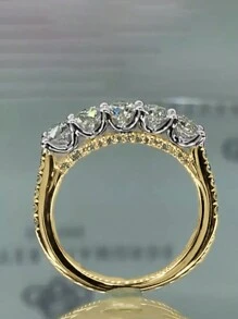 1 件 S925 纯银方晶锆石戒指 女士订婚珠宝 精美珠宝 - 1# - 查看 1