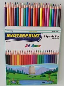 Masterprint Colored Pencil 24 Colors Hexagonal Shape Resistant Tip - - 彩色 - 查看 3