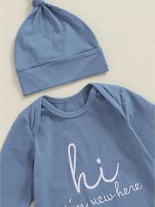 Newborn Sleeper Gown Baby Boy Girl Coming Home Outfit Infant Nightgown Sleeping Bag Sleepwear Pajamas - 藍色 - 查看 4
